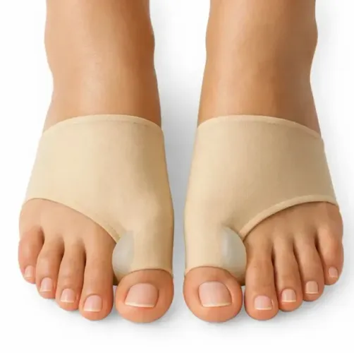 Par de Meias em Silicone Estabilizadora de Joanete - cor natural - NOVA