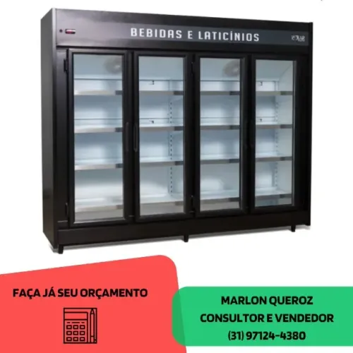 Refrigerador Expositor 4 Portas Preto Polar