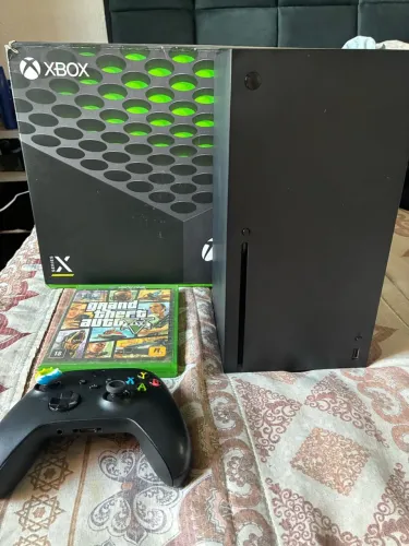 Xbox X/S com controle jogo caixa e nota