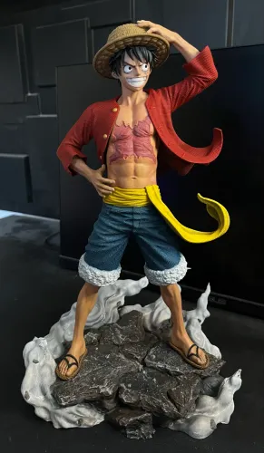 Figure Monkey D. Luffy em Resina - Pintada à Mão | One Piece