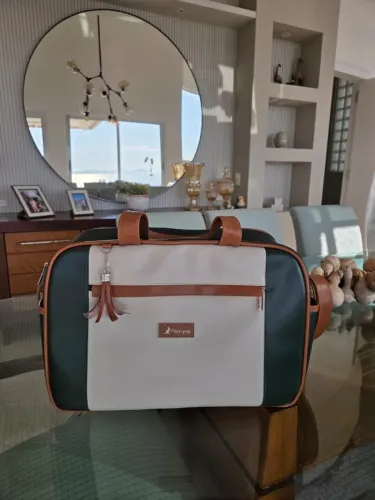 Bolsa Maternidade Mappyng - Nova, cores neutras (nude, marrom e verde escuro)