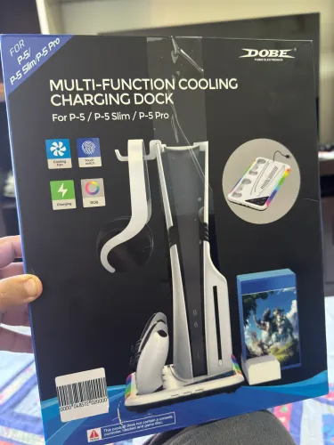 Base de Resfriamento e Carregamento DOBE para PS5 / Slim / Pro - Com RGB (Nova na Caixa)