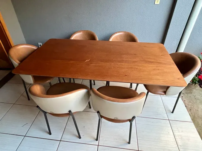 Cadeira corino Belagio Aço mobília Entrego
