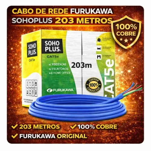 Cabo De Rede Furukawa Soho Plus Cat5e 100% Cobre Azul 24AWG 4P Original