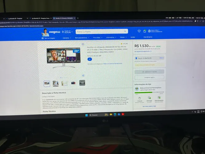Monitor 29 polegadas LG ultrawide