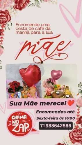Cesta de café da manhã dias das Mães