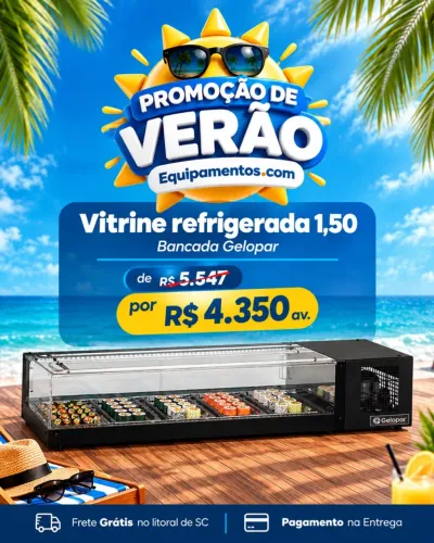 Vitrine refrigerada sushi 1.50M Gelopar