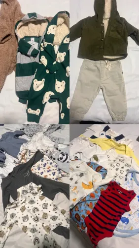Roupas de bebe, trocador e ninho