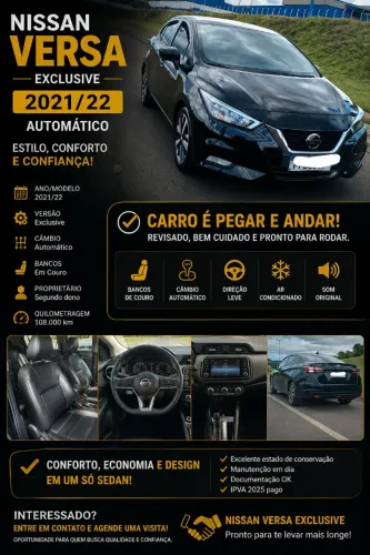Nissan Versa Exclusive 1.6 16V Flex AUT 2022