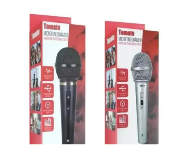 Microfone profissional de dinâmico Karaoke m1018 tomate cabo 2m