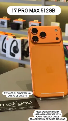 iPhone 17 pro Max 512 GB (LOJA FÍSICA) 