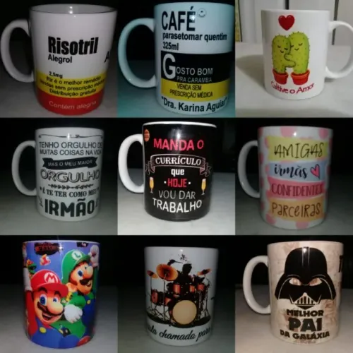 Caneca de Cerâmica Branca Personalizada - 325ml
