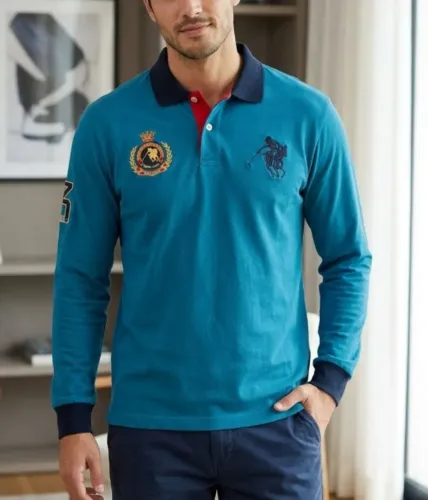 camisa masculina polo mangas longas tamanho m santa fé