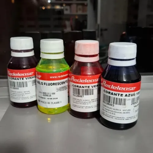 Kit Semi Usado Pigmento Resina Redelease 4 Azul Rosa Amarelo Amarelo