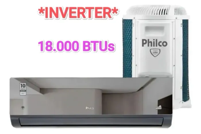 Ar Split PHILCO INVERTER Black 18000 BTUs + Nota + Garantia + Cartão 12x
