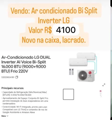 Ar Condicionado Bi Split Dual Inverter LG