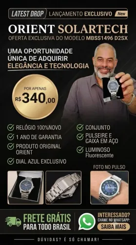 Orient Solartech 1 ano de garantia