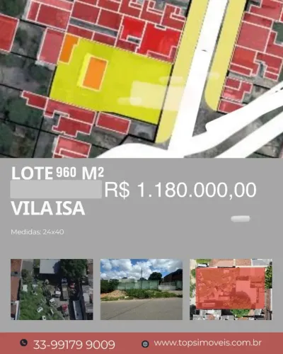 Lote com 960 metros Vila Isa