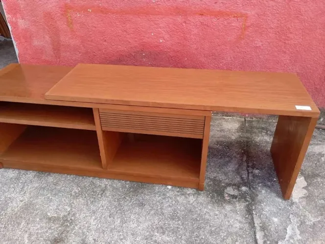 Rack de Sala de Madeira | 3 Lugares | 01 gaveta | 140 x 46 X 60 cm | Extensível