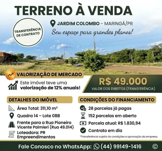 Lote/Terreno para venda tem 311 metros quadrados