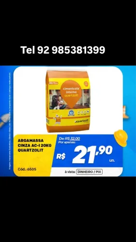 Promoção argamassa ac1 quartzolit 20kg