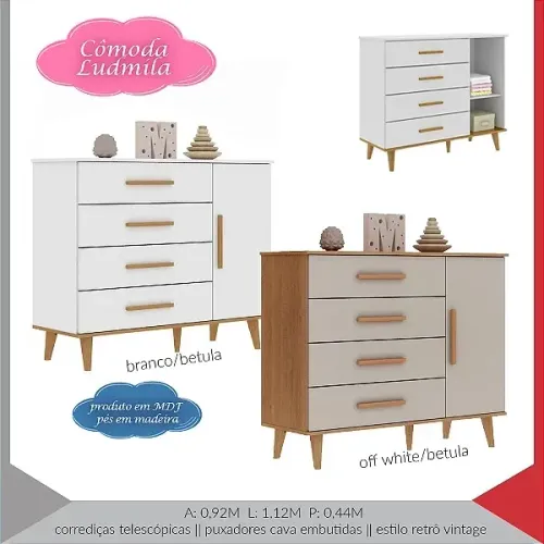 Cômoda Infantil/Bebê MDF