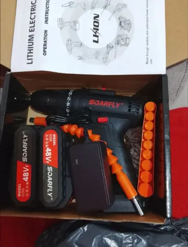Parafusadeira 48v Furadeira Profissional 2 Baterias Bivolt