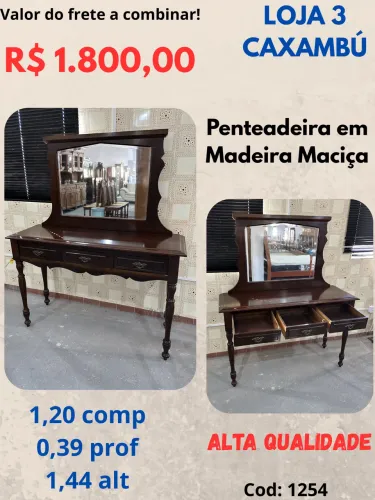 Penteadeira de madeira maciça