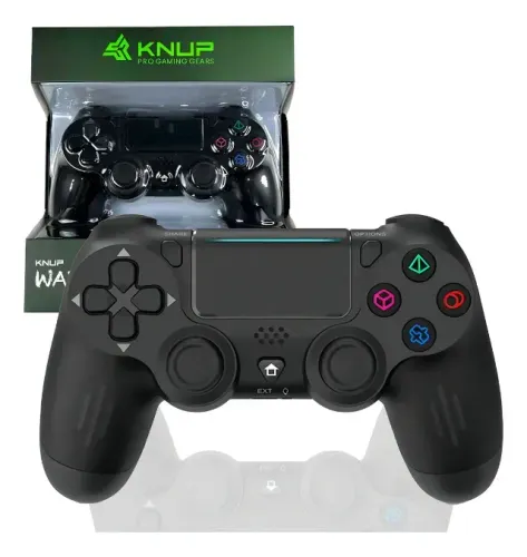 Controle sem fio Knup KP-GM018 para PS4 DualShock com Bluetooth Preto