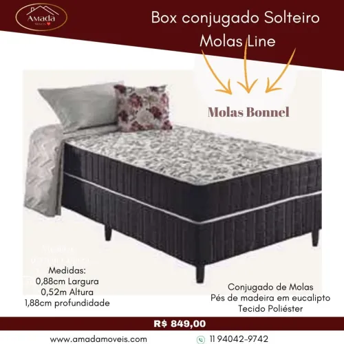 Box Conjugando Solteiro Molas LINE - à pronta entrega