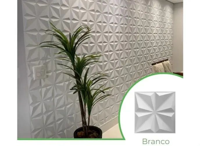 Revestimento 3D Estrelar Branco 2m² com Dupla-Face