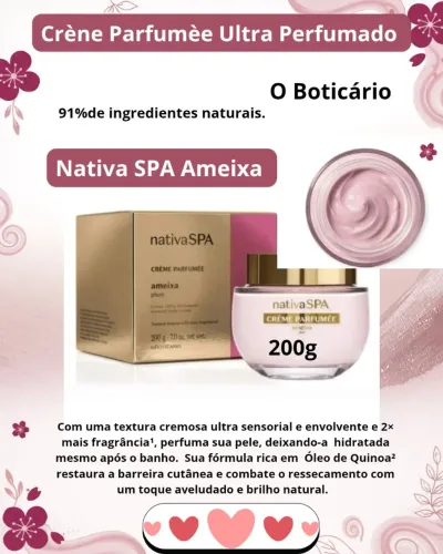 Créme Parfumèe Ultra Perfumado Nativa Spa Ameixa, 200g