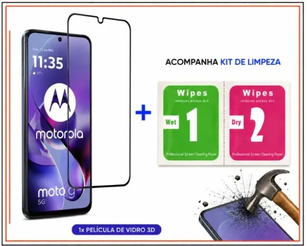 PELÍCULA DE VIDRO 3D - MOTO G54 (NOVA/LACRADA)