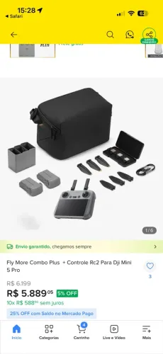 Kit Fly more para Dji mini 4/5 + controle RC II