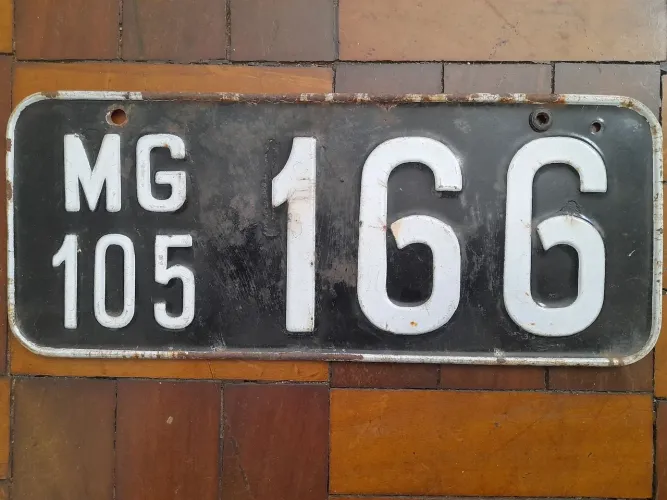 Placa de Carro Original Antiga e Rara da Década de 1920