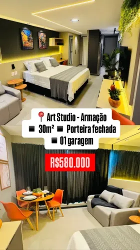 O Studio mais lindo a venda em Salvador - Armação | Porteira Fechada