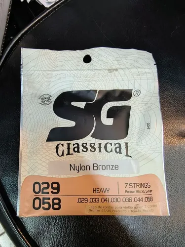 Encordoamento Nylon bronze 7 cordas tensão pesada SG clássica
