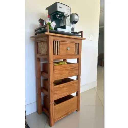 FRUTEIRA MAQUINADA PEROBA ROSA COM GAVETAS