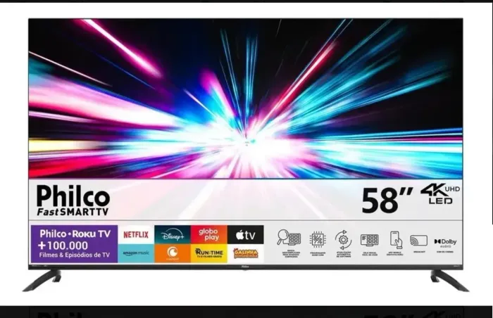 Smart Tv Philco 58 P58vik 4k Uhd Led Roku Dolby Audio Wi-fi Hdr10 110/220v