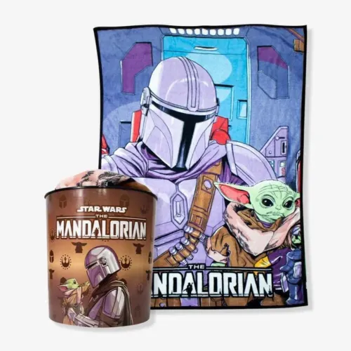 Kit Balde + Manta The Mandalorian Star Wars Filme e Pipoca
