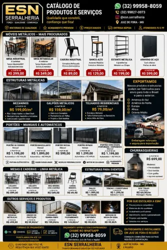 Serralheria em Geral ESN(telhados,portao,grade,moveis industriais ,carretinhas...)