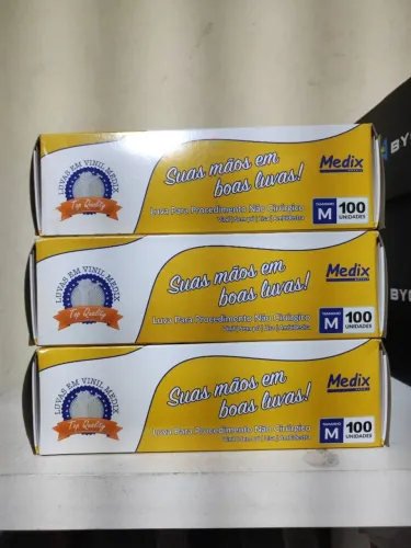 Luva de vinil sem pó