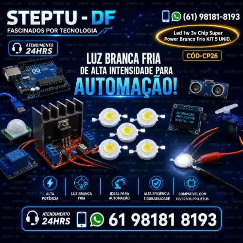 Led Chip Super Power 1w 3v Branco Frio 5 Unid. Arduino Automação Robotica COD-CP26    