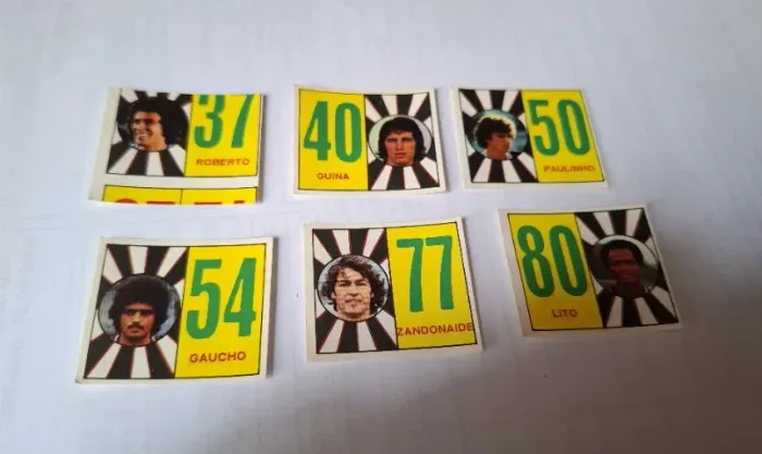 Lote de 6 figurinhas do Vasco do album Tom Bol