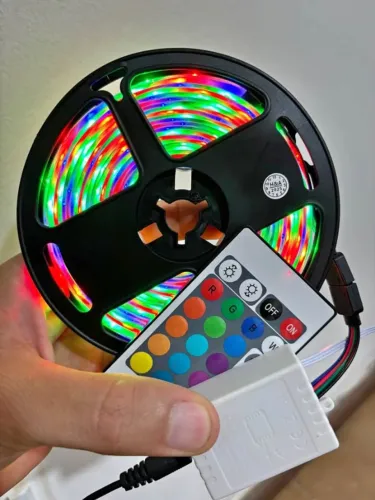 Fita LED RGB 10M Com Controle Decoração