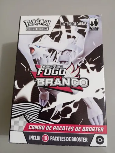 Cartas POKÉMON COMBO DE BOOSTER MINI DISPLAY 18 PACOTES FOGO BRANCO COPAG