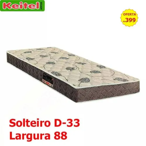 Colchão de Solteiro D33 Estampado Marrom 88 largura