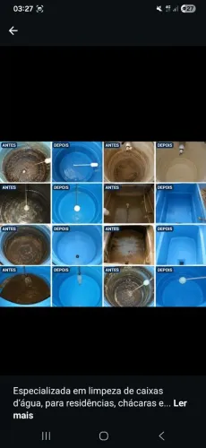 LIMPEZA DE CAIXAS D?AGUA