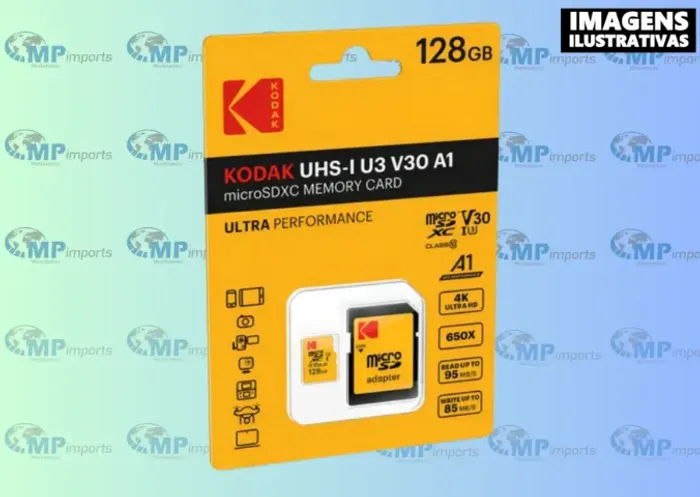 Loja MP Imports: Cartão De Memória Original Kodak U3 A1 V30 Micro SD 128GB