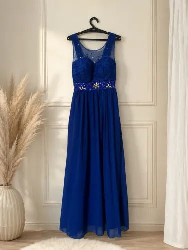 VESTIDO LONGO DE FESTA AZUL ROYAL TAM. M - NOVO! ?